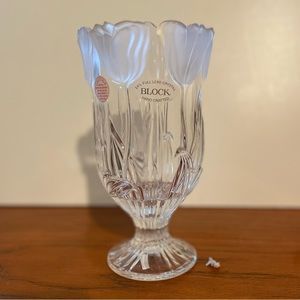 Block lead crystal vase
